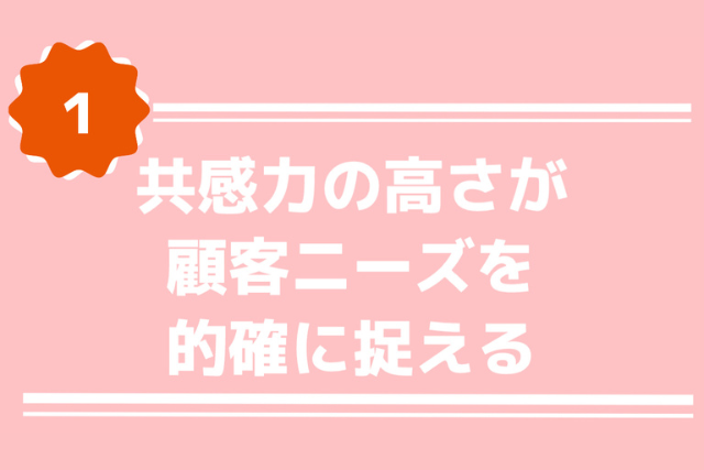 共感力の高さが顧客ニーズを的確に捉える